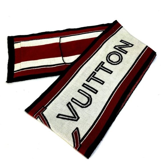 LOUIS VUITTON logo Scarf wool Red - Picture 1 of 10